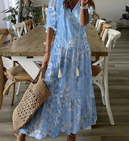 Ava - Elegant Boho Dress with Belly Coverage