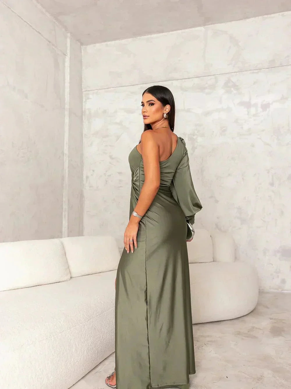 Victoria™ | Elegant Satin Dress with Slit