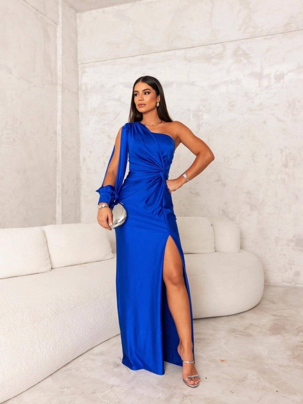 Victoria™ | Elegant Silk Dress with Slit