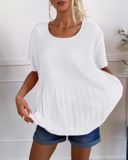 Blouse Shirt with Ruffled Cow Neck