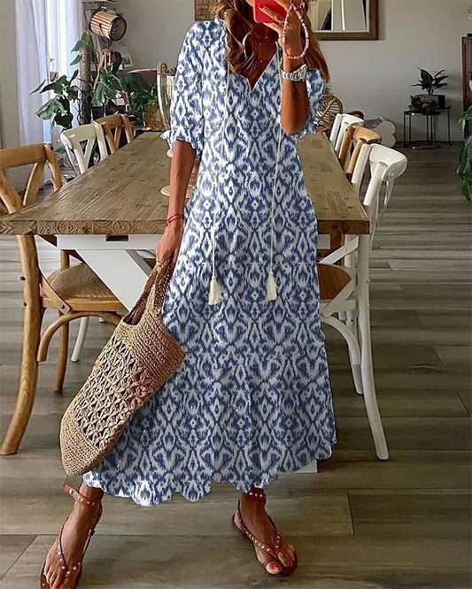 Ava - Elegant Boho Dress with Belly Coverage