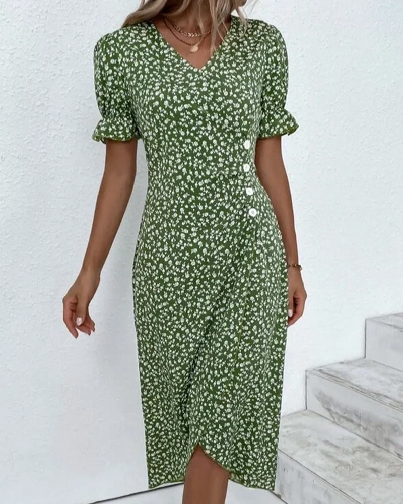 Elaine – Floral Summer Dress with Tummy Coverage
