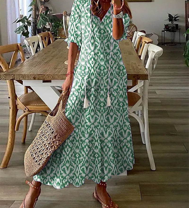 Ava - Elegant Boho Dress with Belly Coverage