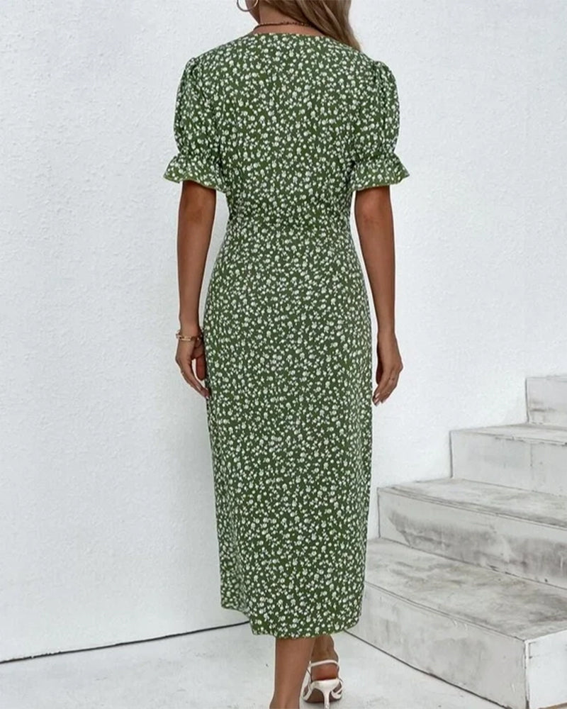 Elaine – Floral Summer Dress with Tummy Coverage