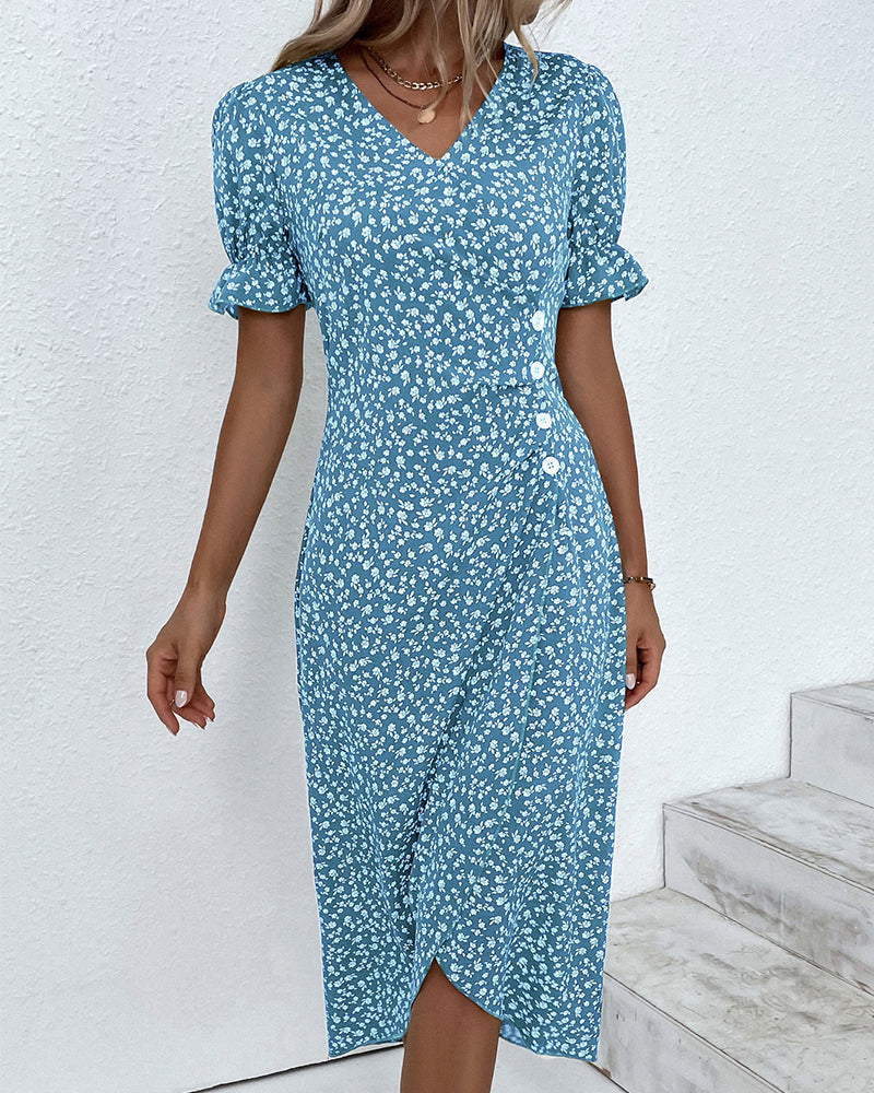 Elaine – Floral Summer Dress with Tummy Coverage