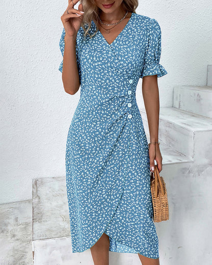 Elaine – Floral Summer Dress with Tummy Coverage