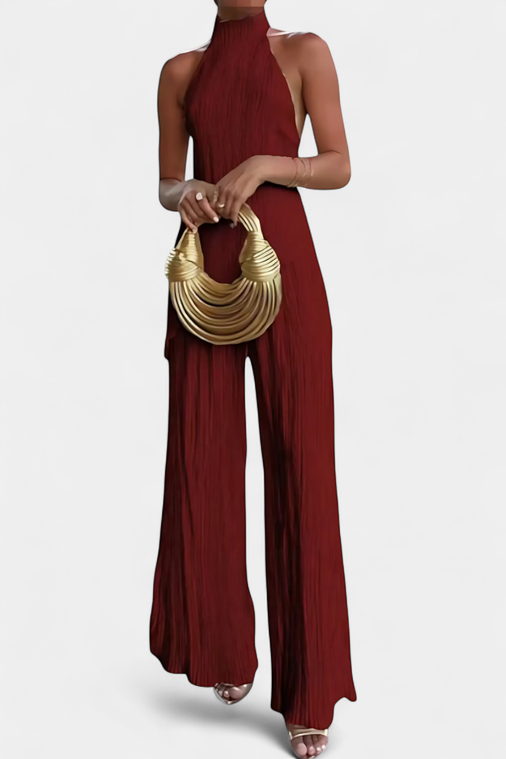 Elegant Pillarika Set with Asymmetric Top and Flowing Pants