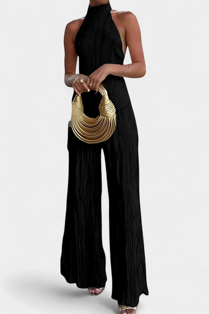 Elegant Pillarika Set with Asymmetric Top and Flowing Pants