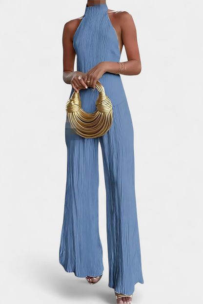 Elegant Pillarika Set with Asymmetric Top and Flowing Pants