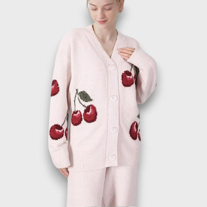 Sariah – Soft Pajama Set with Cherry Motif