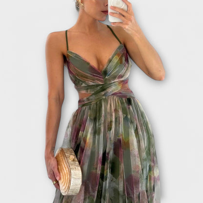 Elegant Maxi Dress Made of Lightweight Mesh