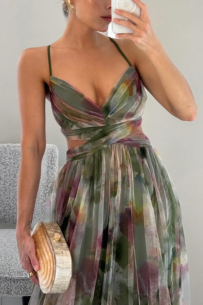 Gizel - Enchanting Maxi Dress with Floral Print