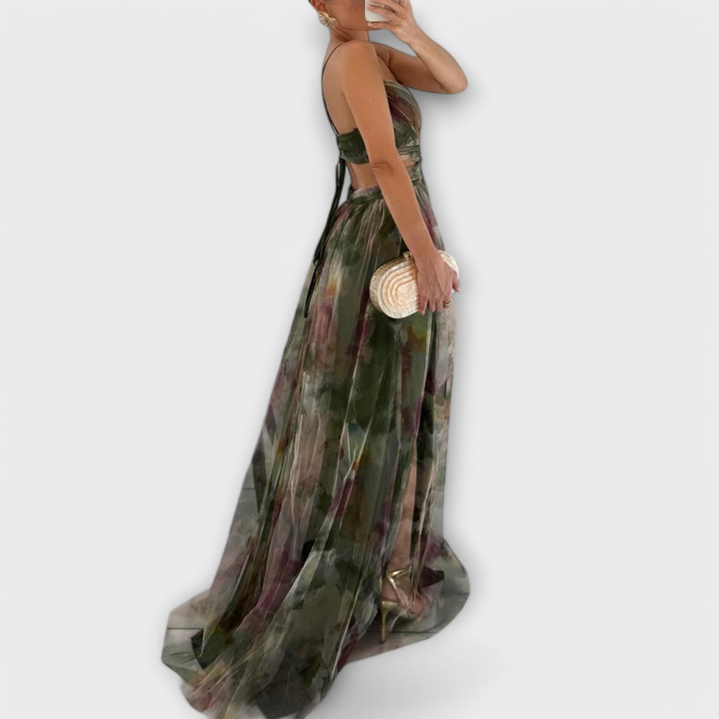 Elegant Maxi Dress Made of Lightweight Mesh
