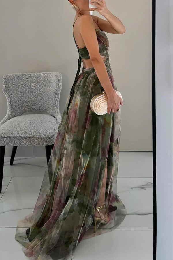Gizel - Enchanting Maxi Dress with Floral Print
