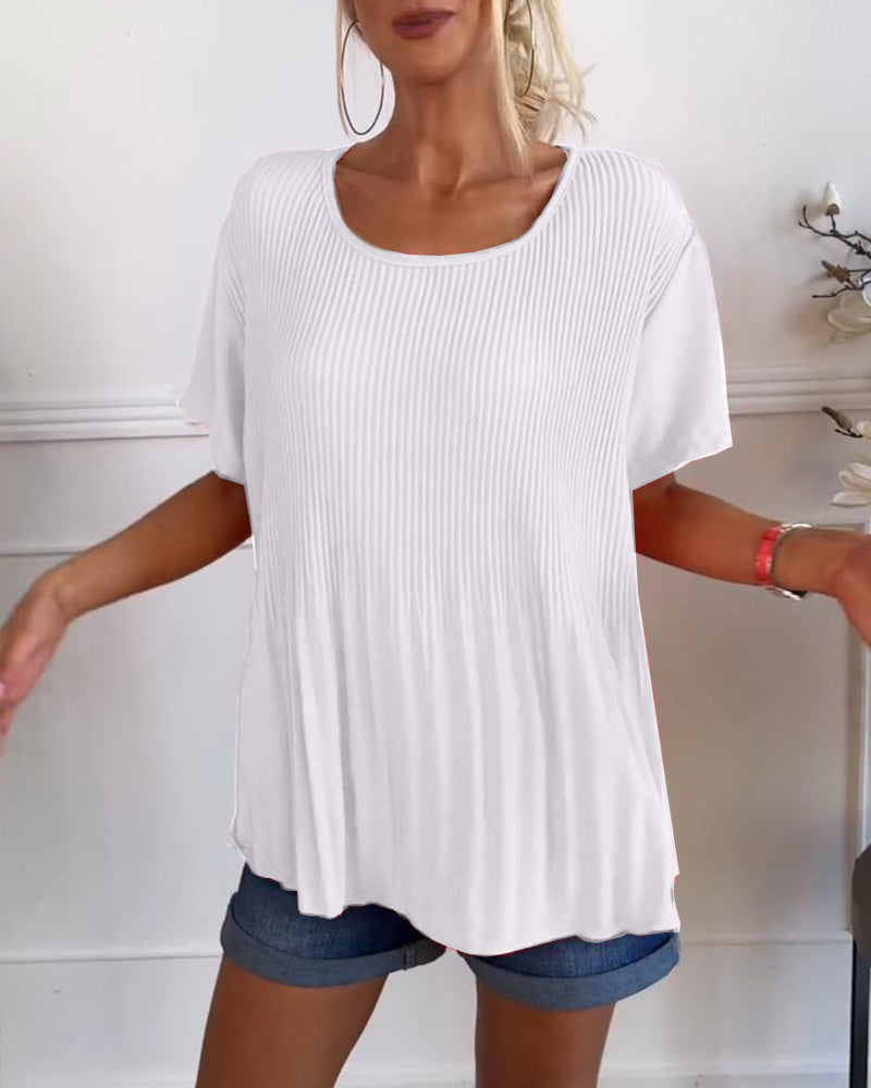 Blouse Shirt with Ruffled Cow Neck