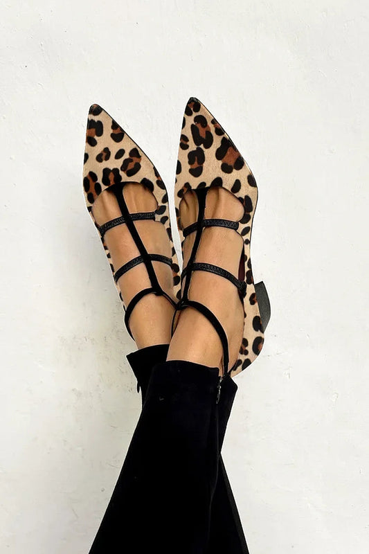 Ludovica™ | Animal Print Flats with Thin Straps
