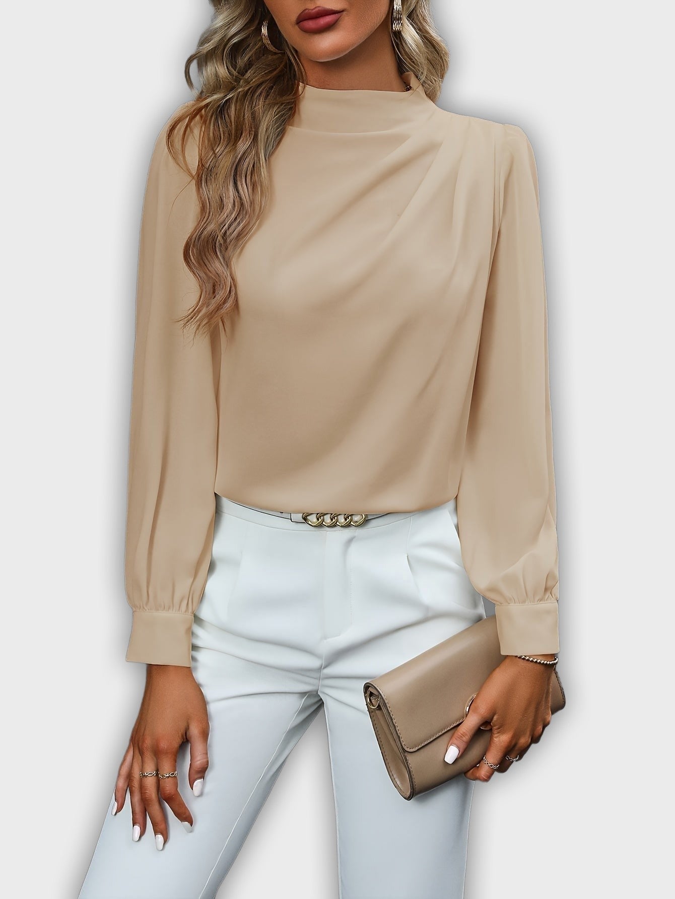 Elegant Shirt with High Collar