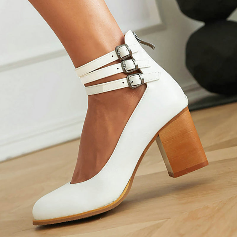 Ksilada | Plain sandals with ankle strap and thick sole