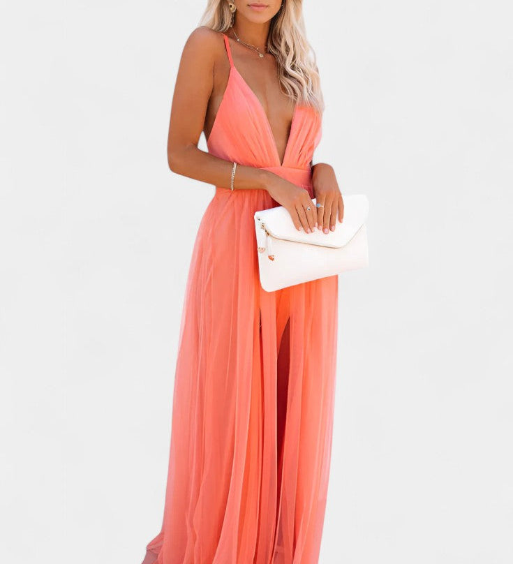 Maxi Tulle Dress Without Sleeves