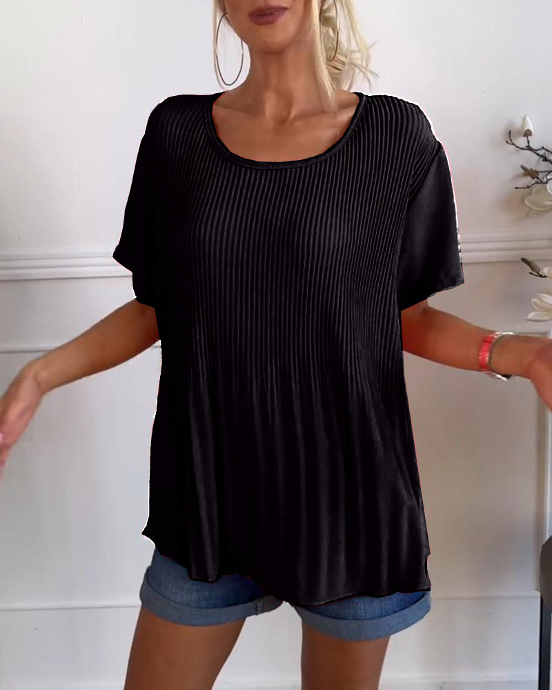 Blouse Shirt with Ruffled Cow Neck