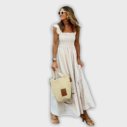 Maxi Dress with Loose Sleeves and Polka Dots