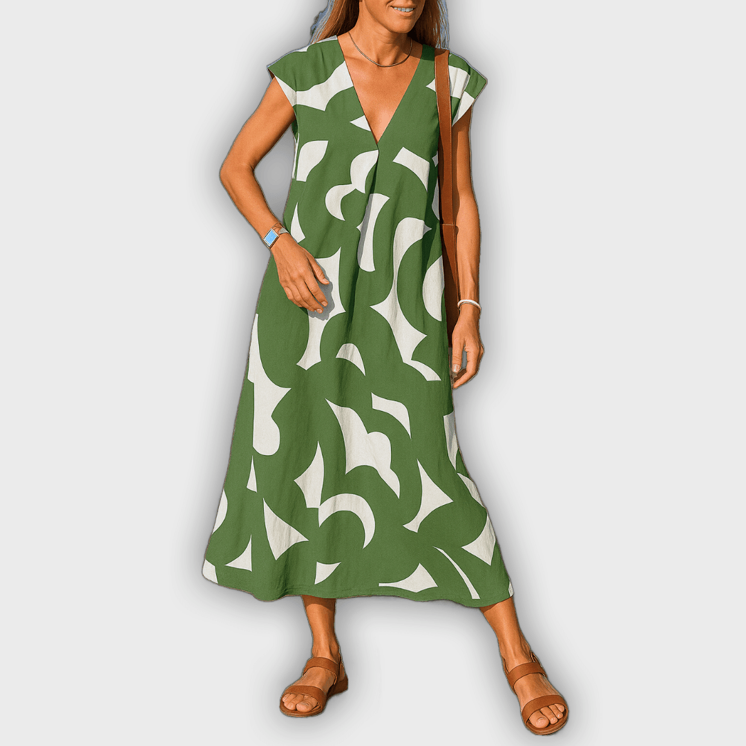 Cecilia™ Light and Feminine V-Neck Dress