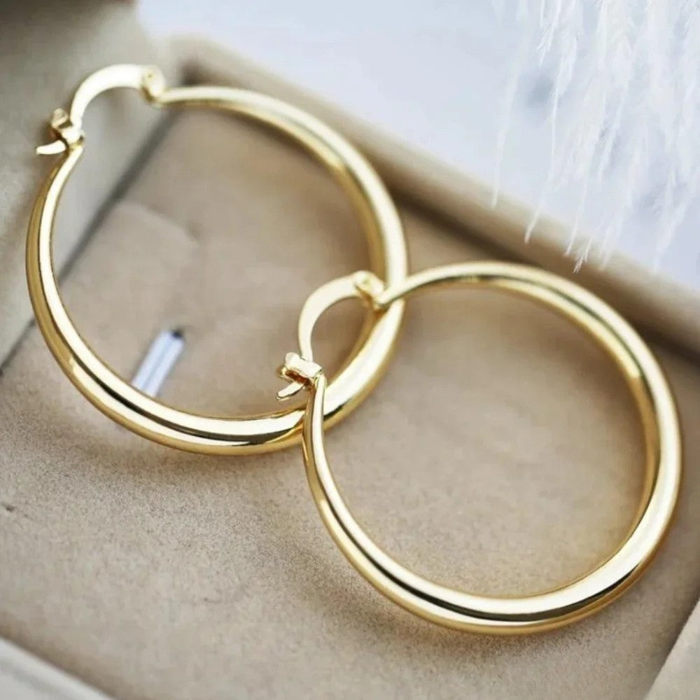 Large Gold Hoops Earrings
