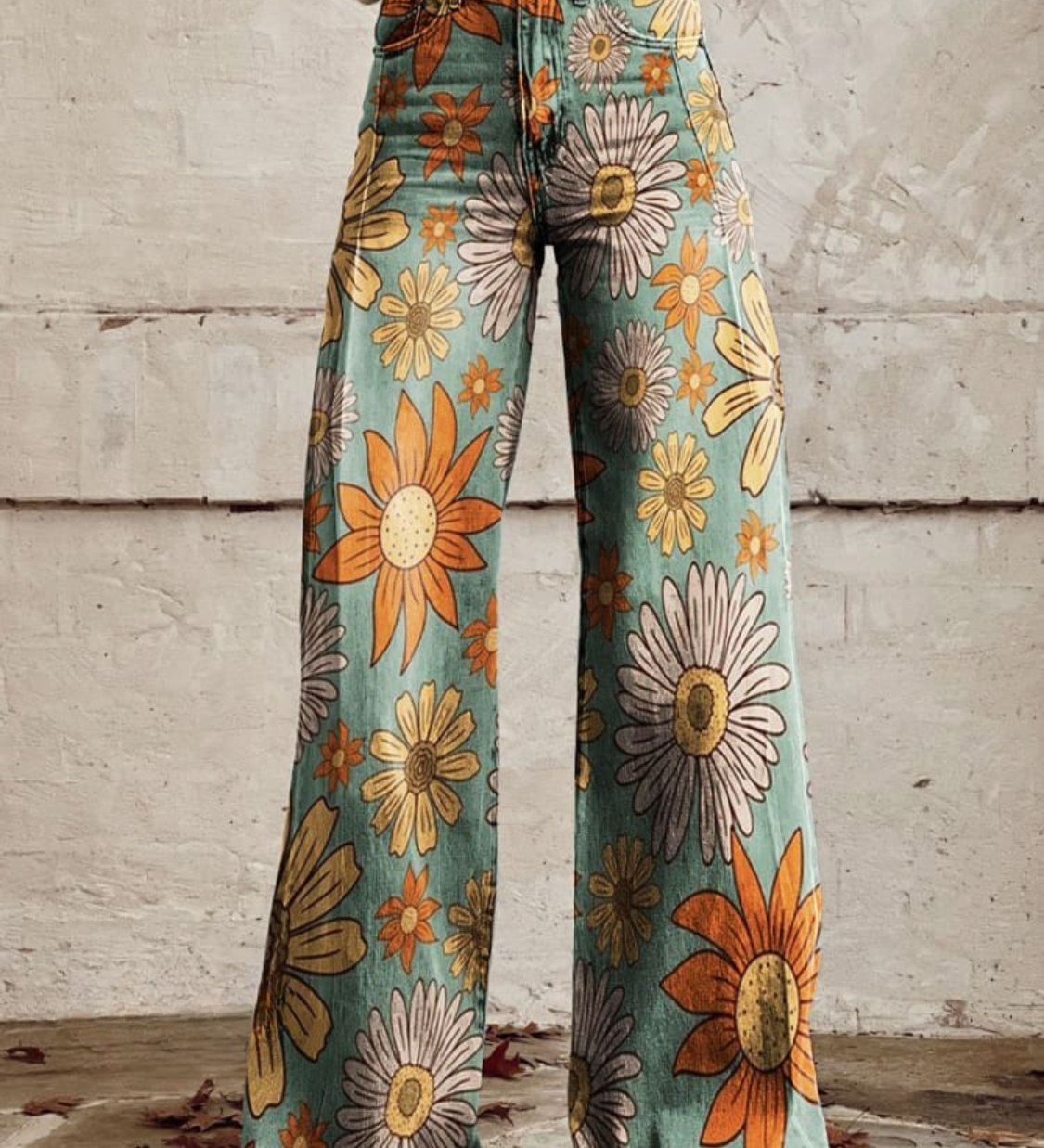 CIRILLA | Vintage Floral Palazzo Trousers