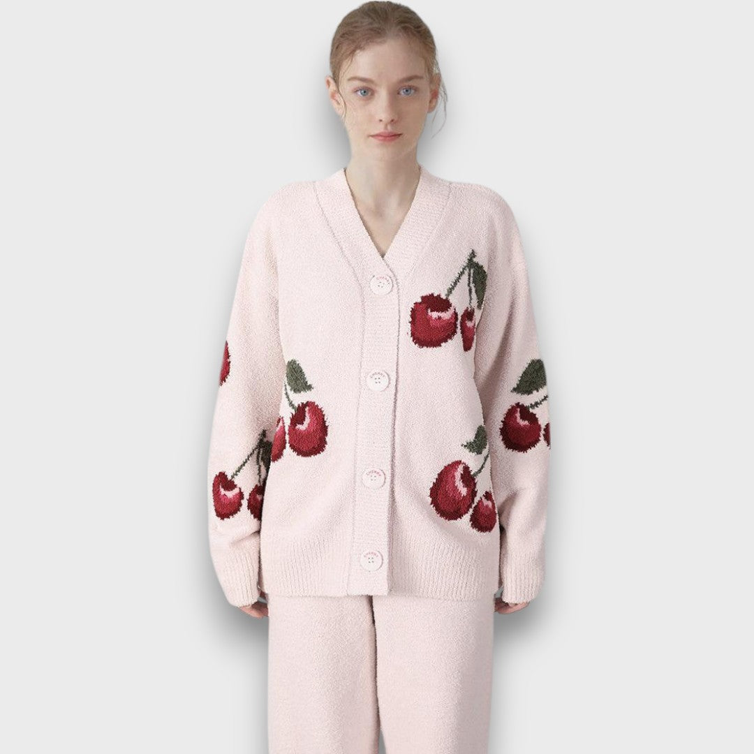 Sariah – Soft Pajama Set with Cherry Motif