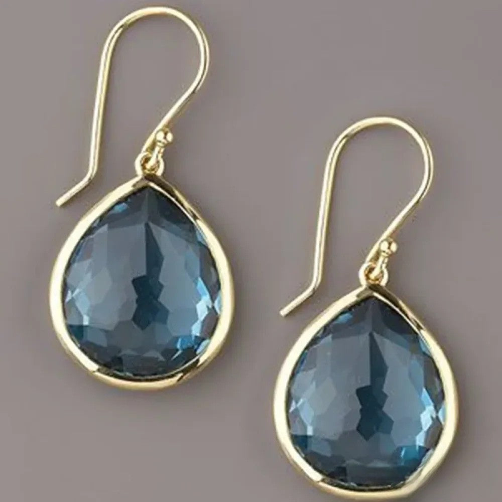 Retro Drop Earrings in Blue