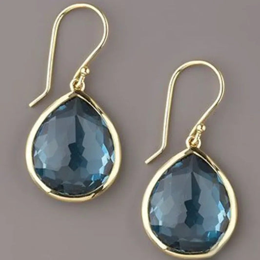 Retro Drop Earrings in Blue