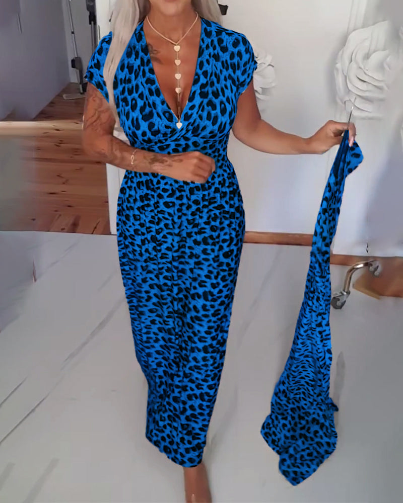 Yasbela | Elegant Maxi Dress with Leopard Print