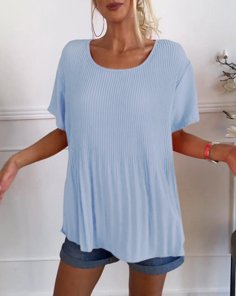 Blouse Shirt with Ruffled Cow Neck