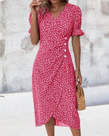 Elaine – Floral Summer Dress with Tummy Coverage