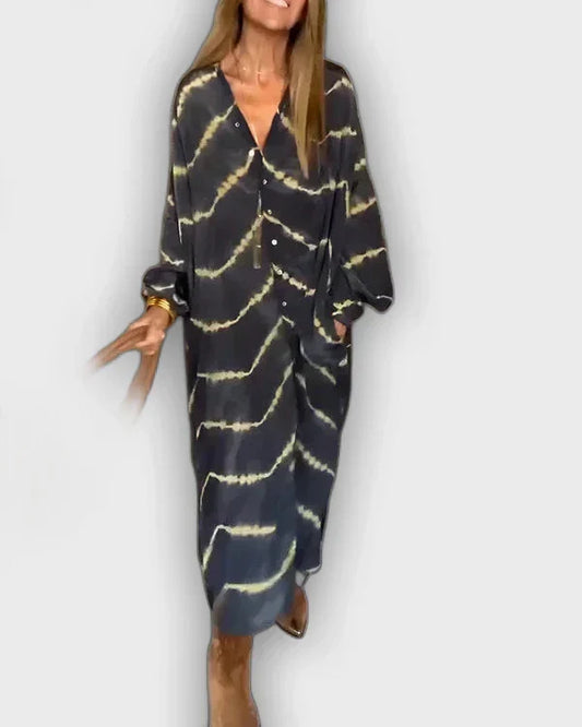 Boho Maxi Dress with Stripes