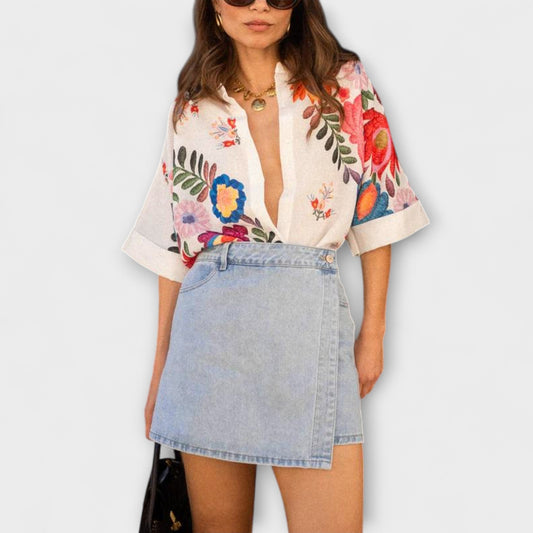 Karla Short Bohemian Floral Shirt