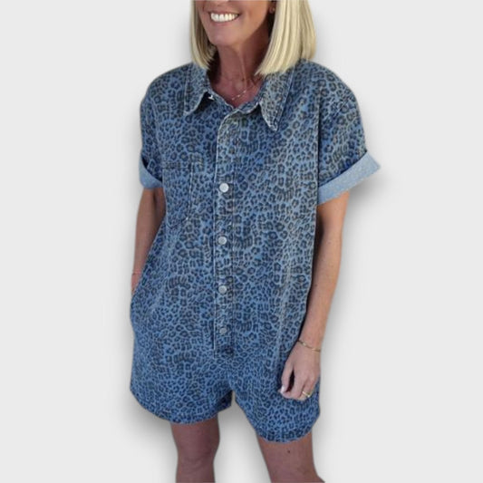 Jobina – Leo Style Denim Jumpsuit