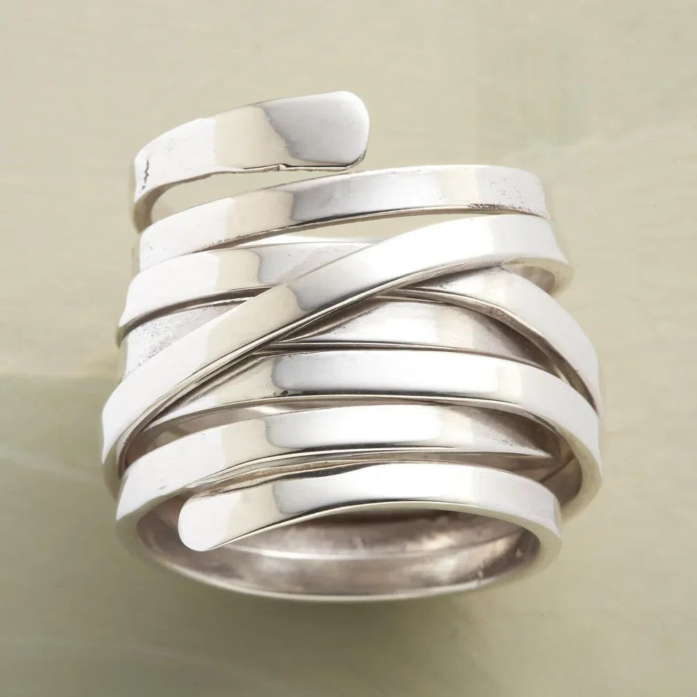 Wide Silver Ring in Antique Style - Laura Jewelry