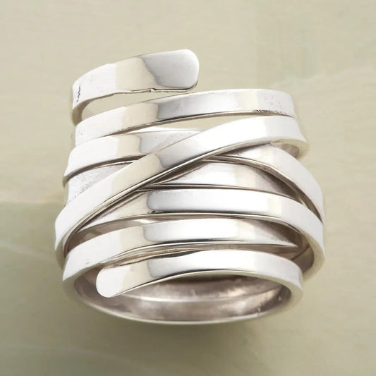 Wide Silver Ring in Antique Style - Laura Jewelry
