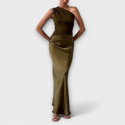 Asymmetric Maxi Dress with One Shoulder
