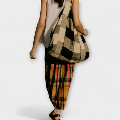 Pleated Skirt with Colorful Stripes