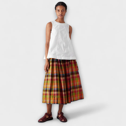 Pleated Skirt with Colorful Stripes