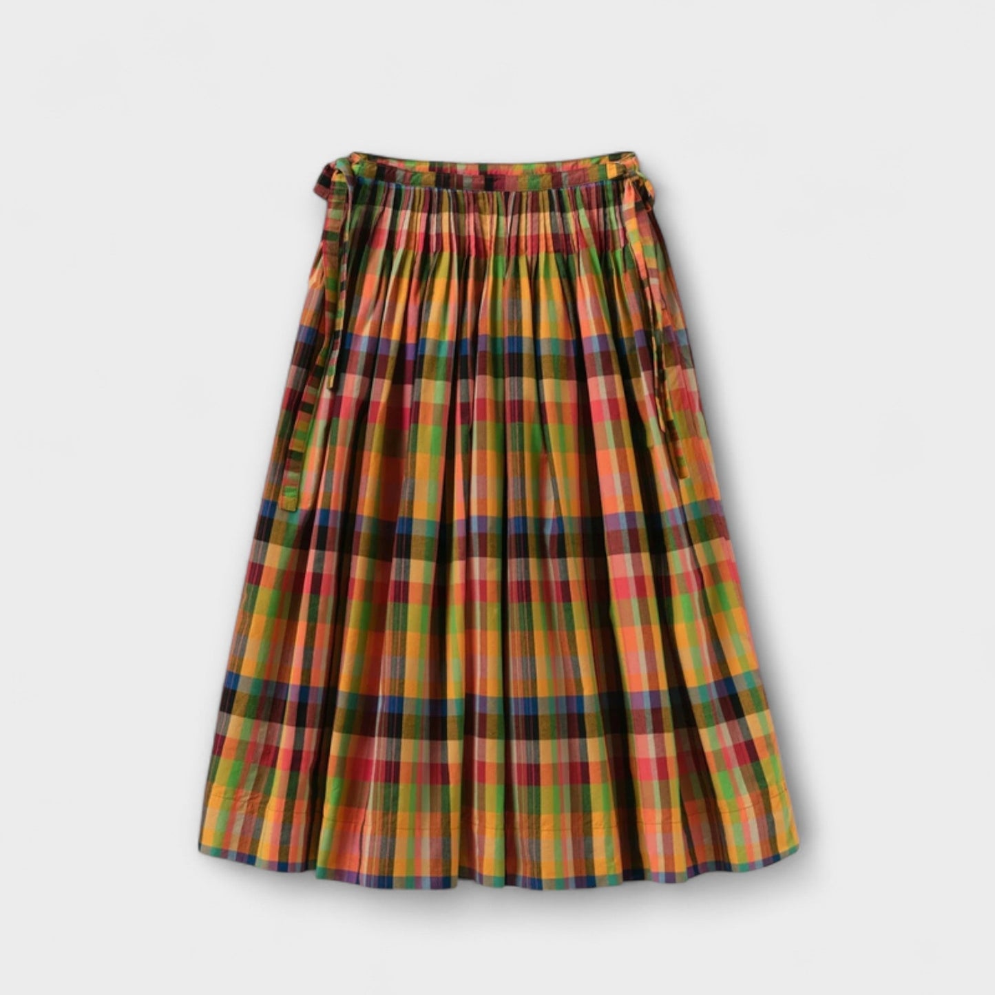 Pleated Skirt with Colorful Stripes