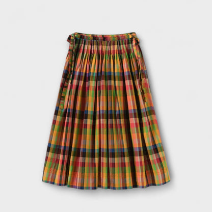 Pleated Skirt with Colorful Stripes