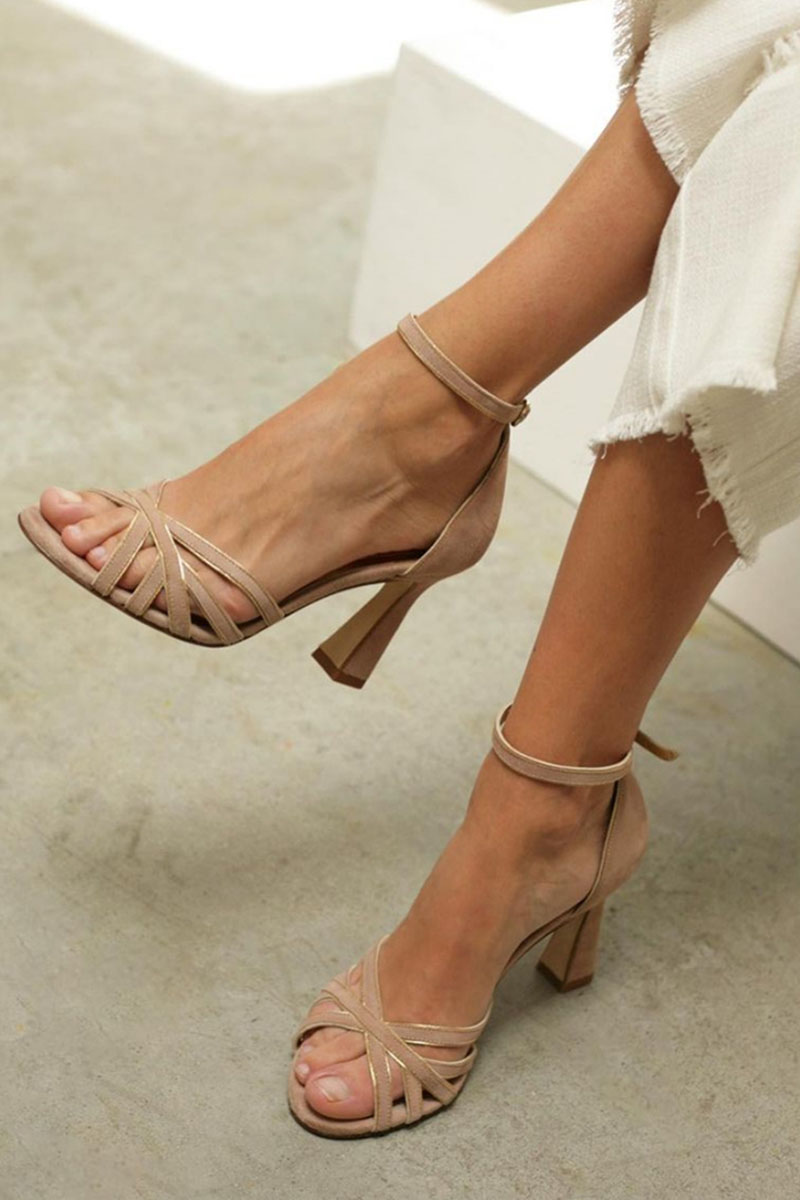 Alvira™ | Patchwork Sandals with Rounded Toe