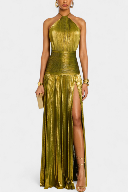 Metallic Dresses with Open Back