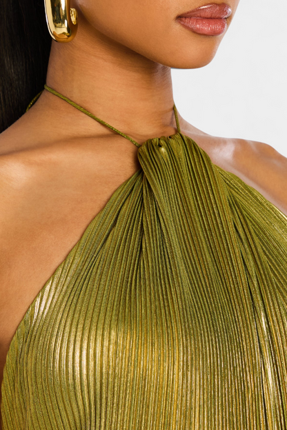 Metallic Dresses with Open Back