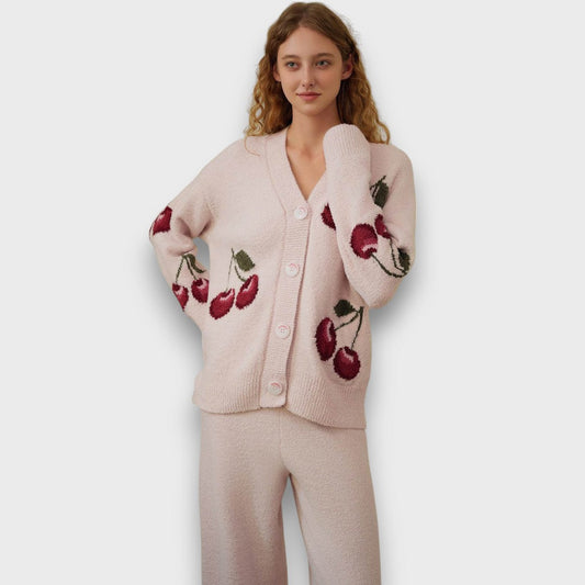Sariah – Soft Pajama Set with Cherry Motif