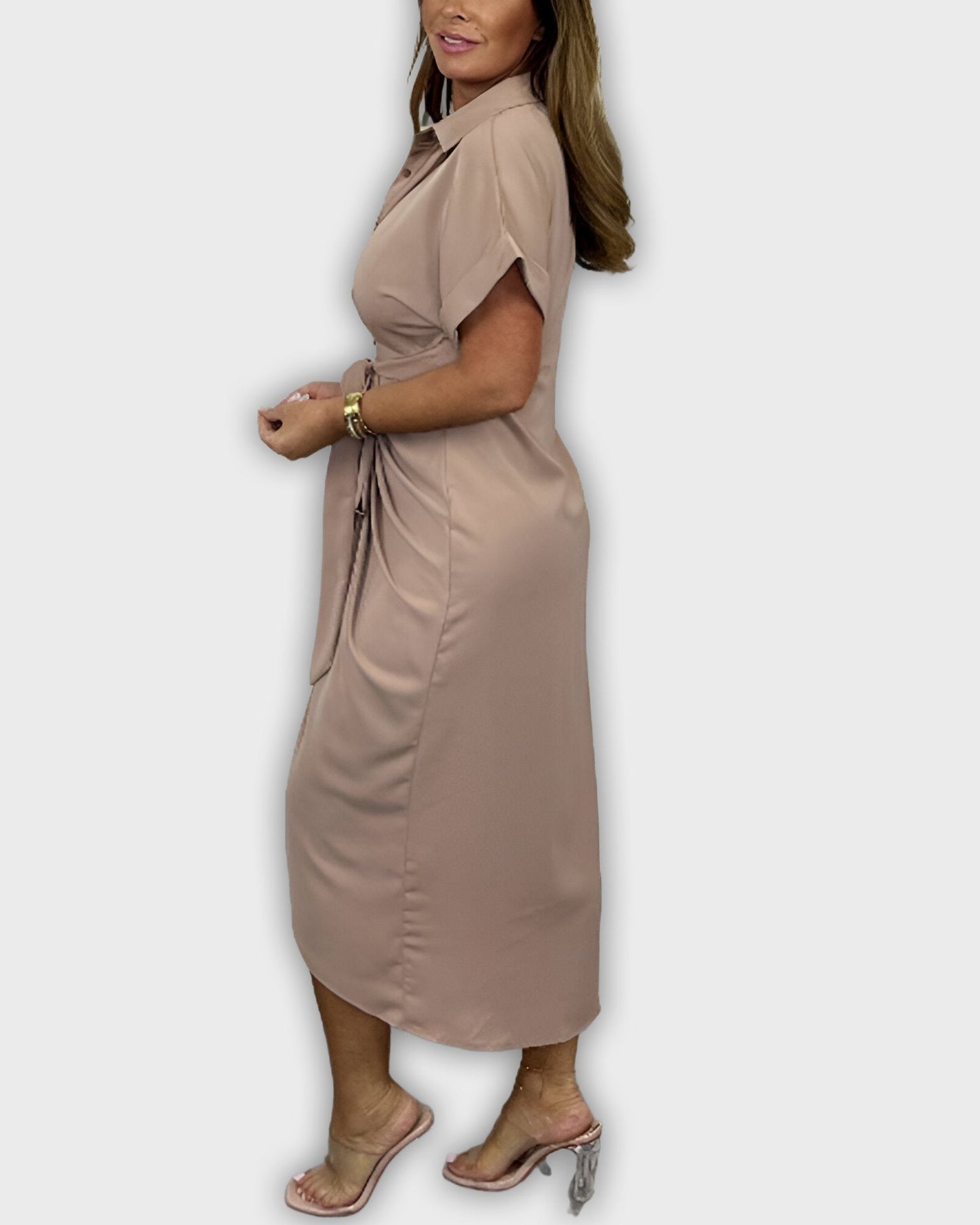 Elegant Catherine Dress with Pleated Waistline