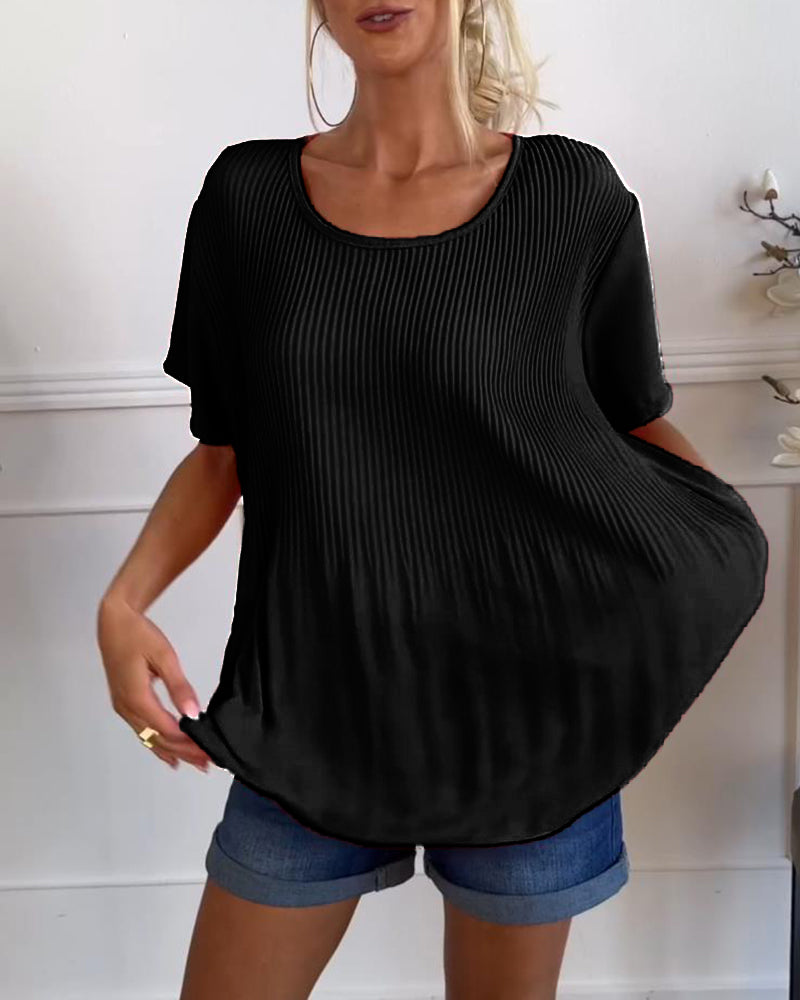 Blouse Shirt with Ruffled Cow Neck